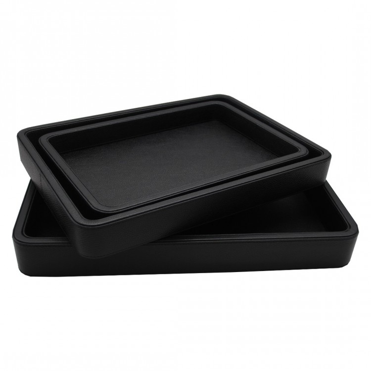 SİYAH OLYMPIA HAKİKİ DERİ BÜYÜK BOY TEPSİ 35x47x6