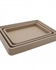 TAUPE  OLYMPIA HAKİKİ DERİ ORTA BOY TEPSİ 30x41x5