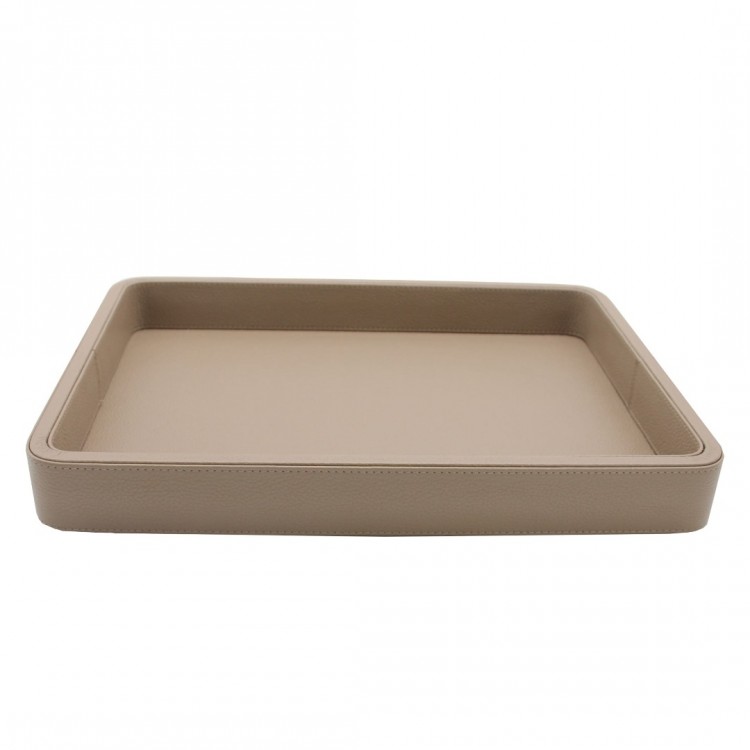 TAUPE  OLYMPIA HAKİKİ DERİ ORTA BOY TEPSİ 30x41x5