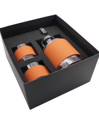 VİSKİ SETİ SİLİNDİR KARAF SPRADLING TERRACOTTA  DERİ 