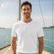 PAMUK BEYAZ BİSİKLET YAKA TSHIRT ERKEK  