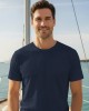 PAMUK LACİVERT BİSİKLET YAKA TSHIRT ERKEK