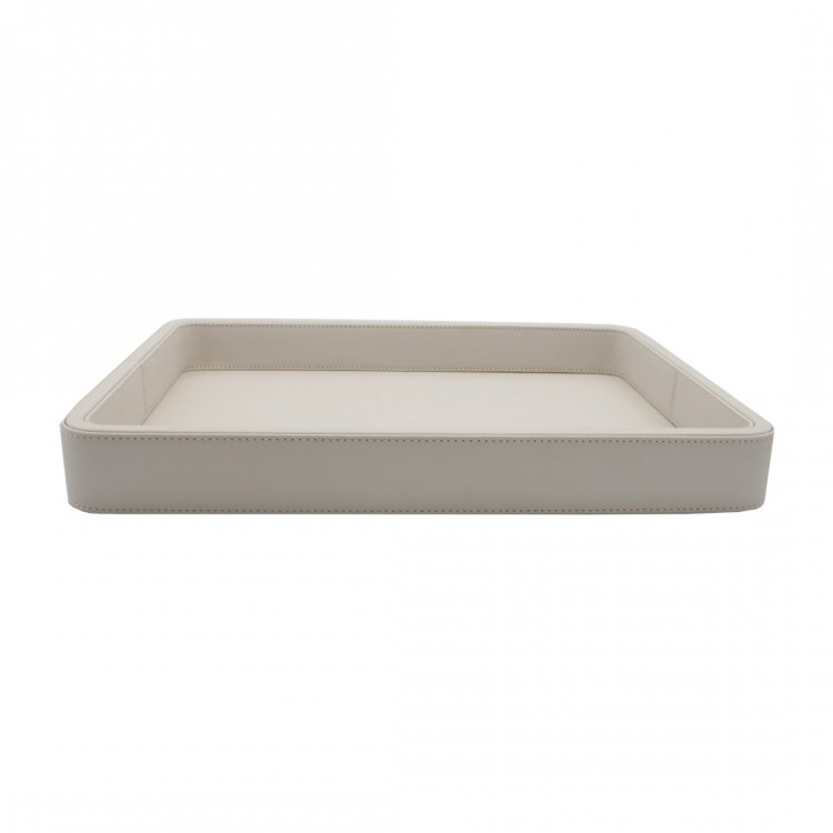 SPRADLING WEISS BEYAZ DERİ ORTA BOY TEPSİ 30*41*5