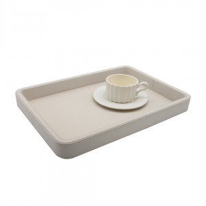 SPRADLING WEISS BEYAZ DERİ ORTA BOY TEPSİ 30x41x5