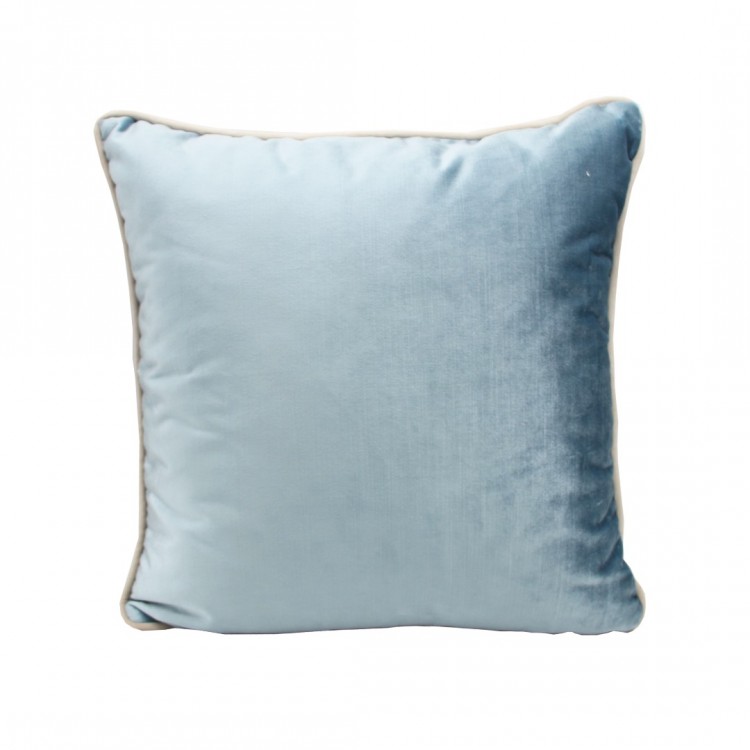 MAVİ KADİFE KUMAŞ İÇ MEKAN DEKORATİF YASTIK