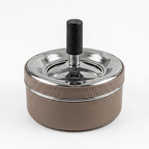 TAUPE DERİ KROM BAS ÇEVİR METAL KÜLLÜK 9Çap x R5cm TAUPE DERİ KROM BAS ÇEVİR METAL KÜLLÜK 9Çap x R5cm
