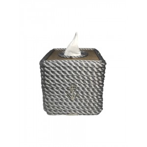 HALATLI GRİ SELPAK - CLEANEX KUTUSU 16x16x16cm  HALATLI GRİ SELPAK - CLEANEX KUTUSU 16x16x16cm