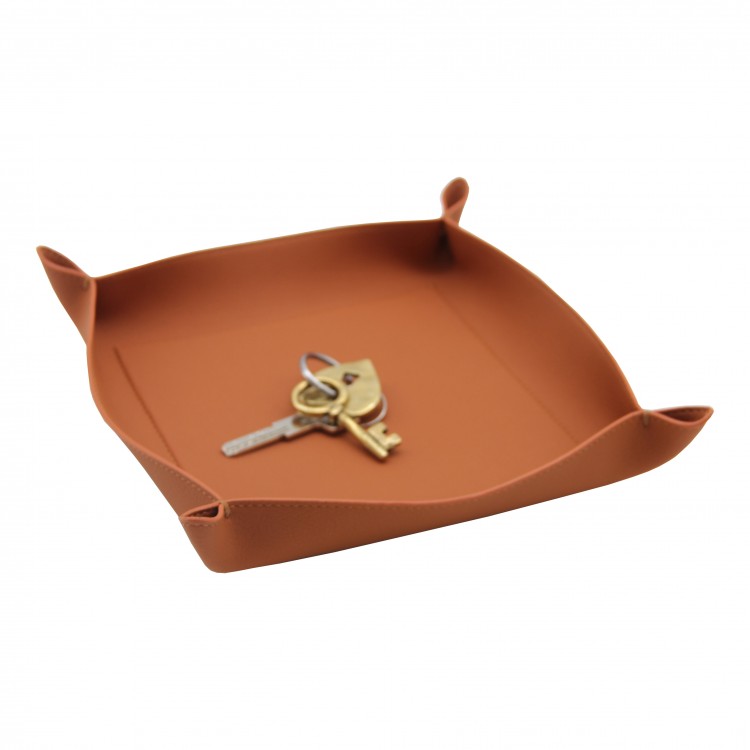 DERİ TABAK TERRACOTTA RENGİ 20x20cm