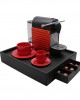 DERİ NESPRESSO TEPSİSİ SİYAH DERİ 40X33X8cm