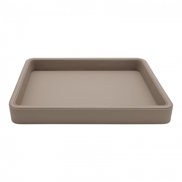 OLYMPIA TAUPE ORTA BOY DERİ TEPSİ 30x41x5
