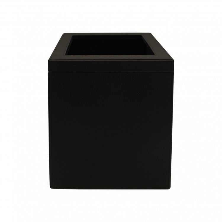 DERİ ÇÖP KUTUSU SİYAH 25x25X31h cm