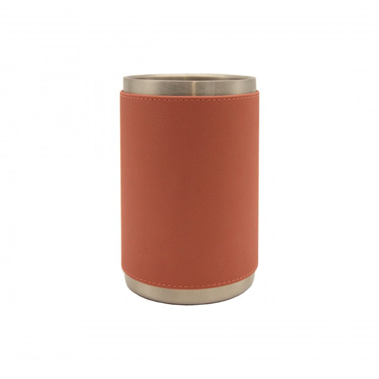 ŞİŞE SOĞUTUCU TERRACOTTA RENK DERİ KILIFLI