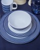 FLAMEFIELD NAVY PINSTRIPE 16 PARÇA (4KİŞİLİK) MELAMİN TABAK SETİ