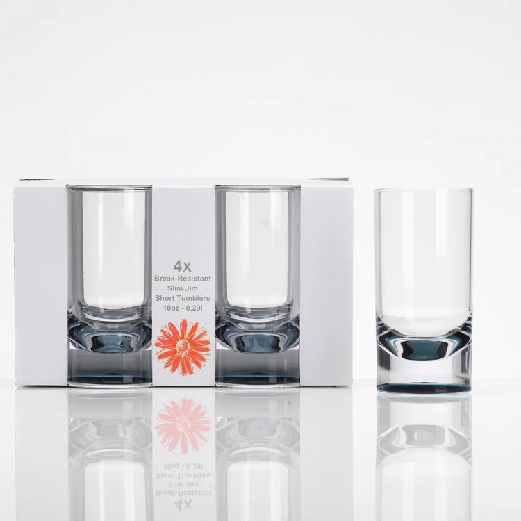 FLAMEFIELD SLIM JIM SHORT FÜME AKRİLİK SU BARDAĞI - 4LÜ PAKET