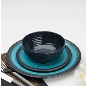 FLAMEFIELD GRANITE AQUA 12 PARÇA (4KİŞİLİK) MELAMİN TABAK SETİ FLAMEFIELD GRANITE AQUA 12 PARÇA (4KİŞİLİK) MELAMİN TABAK SETİ