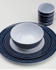 FLAMEFIELD NAVY PINSTRIPE 16 PARÇA (4KİŞİLİK) MELAMİN TABAK SETİ