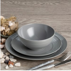 FLAMEFIELD COOL GREY 12 PARÇA (4KİŞİLİK) MELAMİN TABAK SETİ FLAMEFIELD COOL GREY 12 PARÇA (4KİŞİLİK) MELAMİN TABAK SETİ
