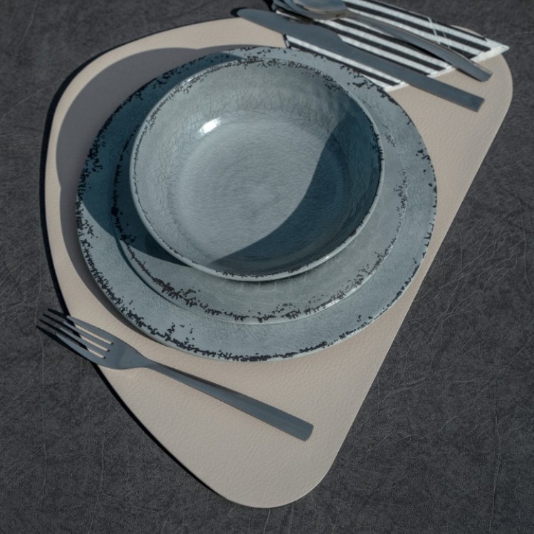 FLAMEFIELD MOON DUST 12 PARÇA (4KİŞİLİK) MELAMİN TABAK SETİ