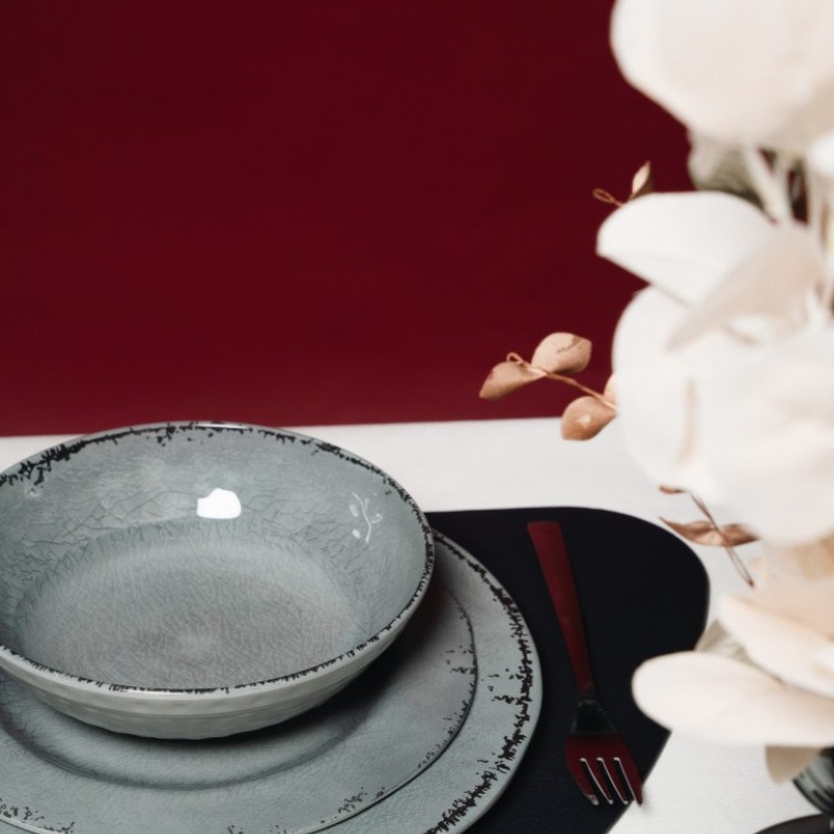 FLAMEFIELD MOON DUST 12 PARÇA (4KİŞİLİK) MELAMİN TABAK SETİ