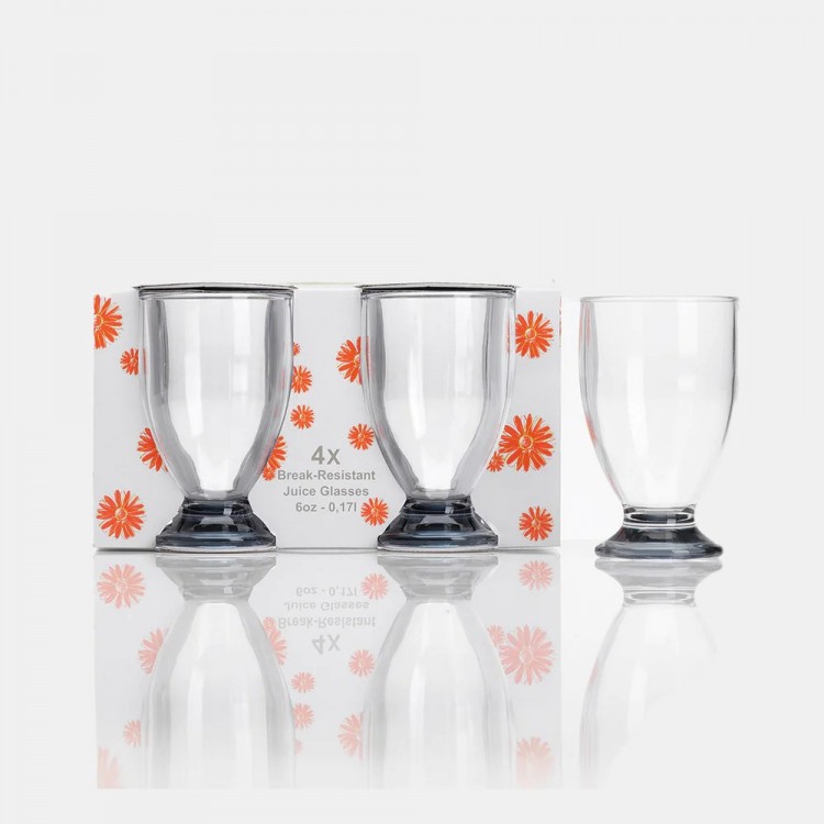 FLAMEFIELD FÜME AKRİLİK MEYVE SUYU BARDAĞI - 4LÜ PAKET