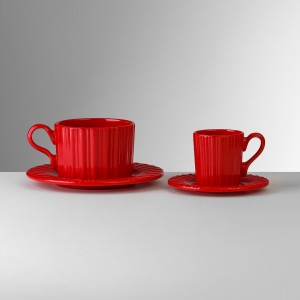MARIO LUCA GIUSTI TEATIME RED TEA CUP SET OF 6 MARIO LUCA GIUSTI TEATIME RED TEA CUP SET OF 6