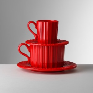 MARIO LUCA GIUSTI LUCILLA RED COFFEE CUP SET OF 6 MARIO LUCA GIUSTI LUCILLA RED COFFEE CUP SET OF 6