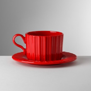 MARIO LUCA GIUSTI TEATIME RED TEA CUP SET OF 6