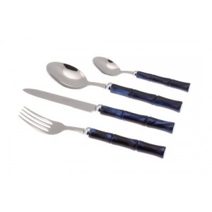 RIVADOSSI SANDRO BAMBOO 75 PARÇA LACİVERT  ÇATAL BIÇAK TAKIMI