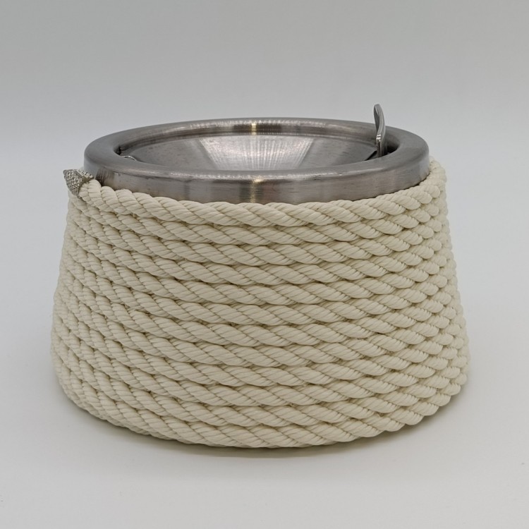 ROPERAST PREMIUM KROM KAPAKLI KONİK BEJ HALATLI KÜLLÜK 14,5R x 7h cm