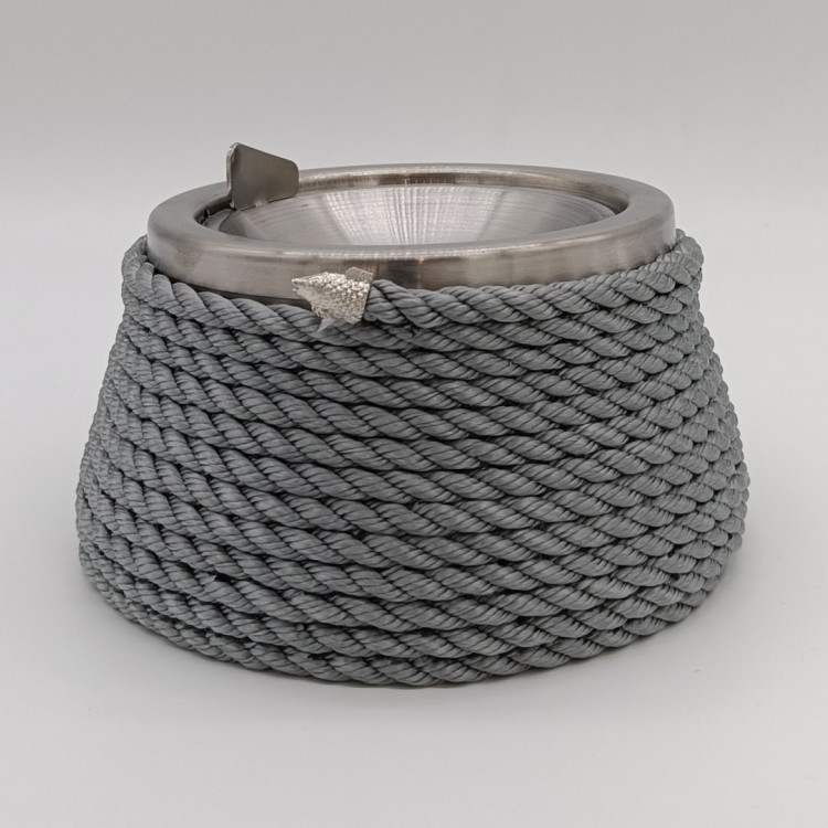 ROPERAST PREMIUM KROM KAPAKLI KONİK GRİ HALATLI KÜLLÜK 14,5R x 7h cm