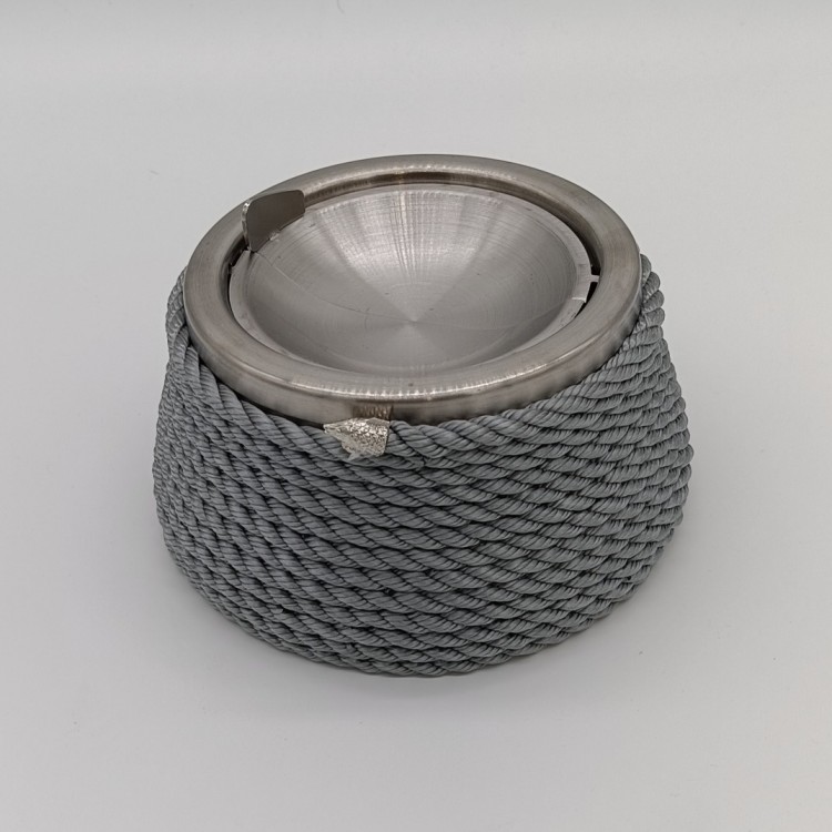 ROPERAST PREMIUM KROM KAPAKLI KONİK GRİ HALATLI KÜLLÜK 14,5R x 7h cm