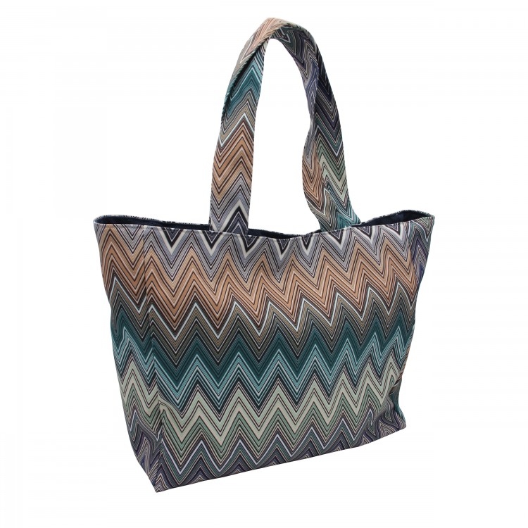 ZIGZAG DESENLİ PLAJ ÇANTASI