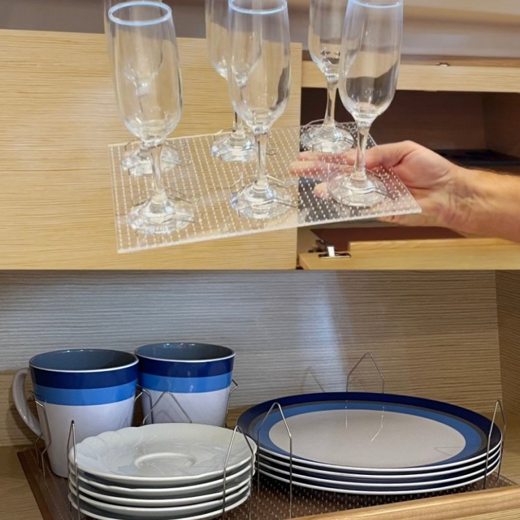 CLINK FREE TEKNE VE KARAVANLAR İÇİN PASLANMAZ ÇELİK TABAK SABİTLEYİCİ - 6 adet (2SET)