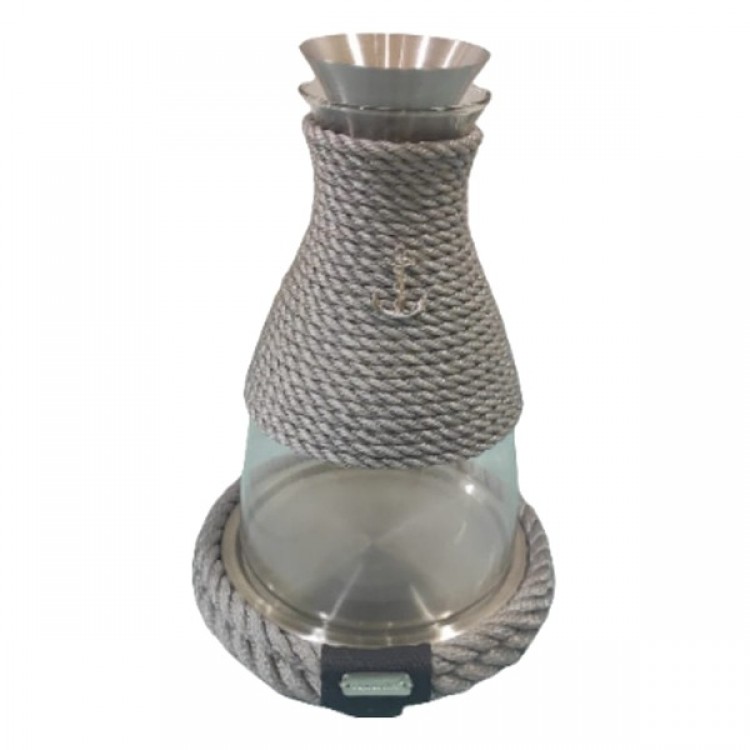 HALATLI GRİ CAM SÜRAHİ 20x20x28cm