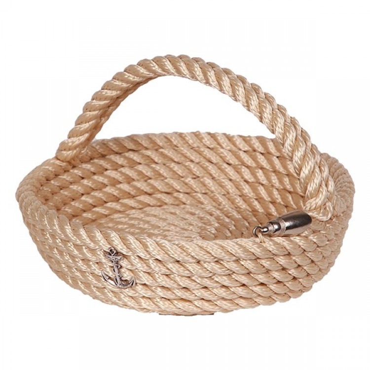 HALATLI BEJ YUVARLAK EŞYA SEPETİ 22Rx17cm