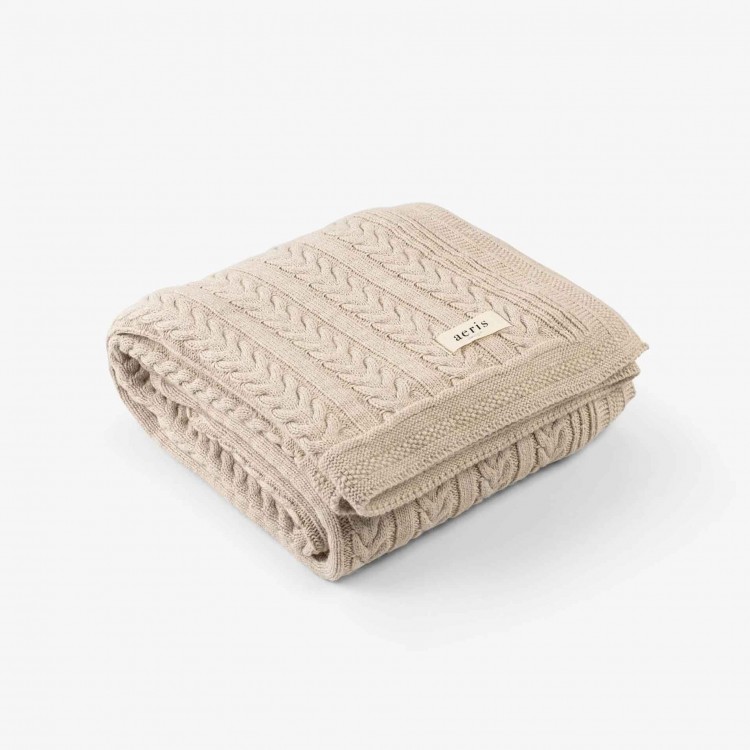 ÖRGÜ THROW TRİKO KOLTUK ŞALI BATTANİYESİ PAMUK-KETEN KARIŞIMI 130x170