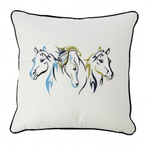 SUNBRELLA HORSES NAKIŞLI DIŞ MEKAN YASTIK 45x45cm